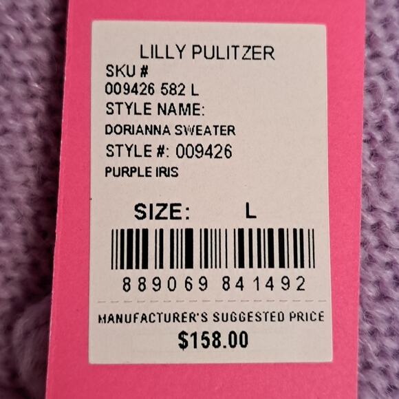 Lilly Pulitzer Dorianna Sweater Purple Iris LG - Picture 11 of 12